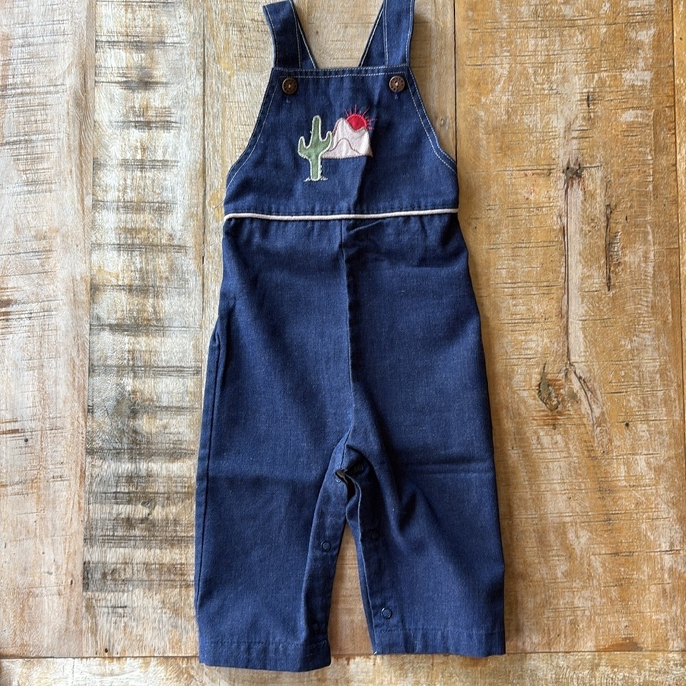 Vintage Healthtex Blue Denim Overalls size 24m